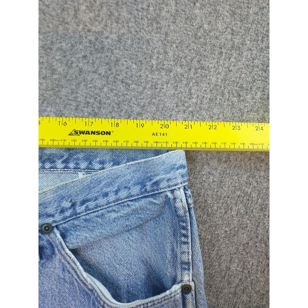 Wrangler Denim Blue Jeans Men's Size 42x31 Straight Leg Light Wash 96501DS Chore - Picture 14 of 16